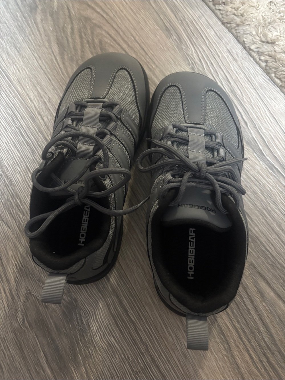 Hobibear Men's Gray Casual Lace-Up Sneakers